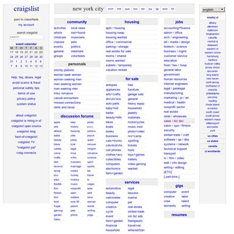 craigslist provides local classifieds and forums for jobs, housing, for sale, services, local community, and events. . Craigslist jobs new york
